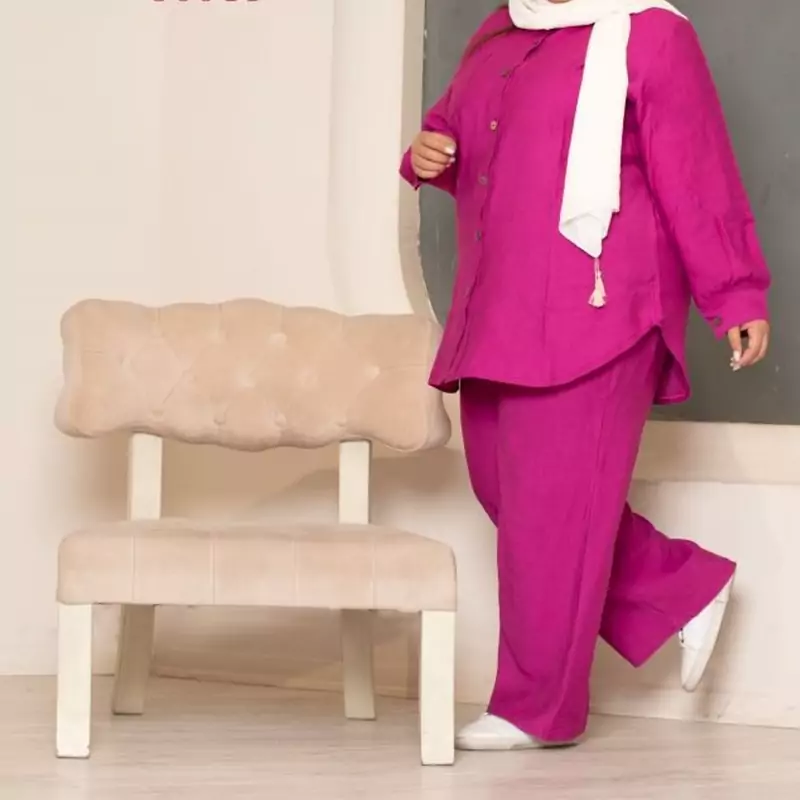 ست تونیک و شلوار سایز بزرگ، جنس کرسپو B