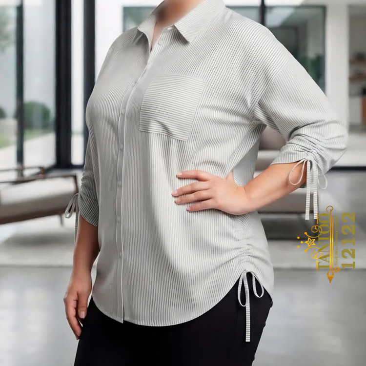 شومیز سایز بزرگ، جنس لینن 12122 T