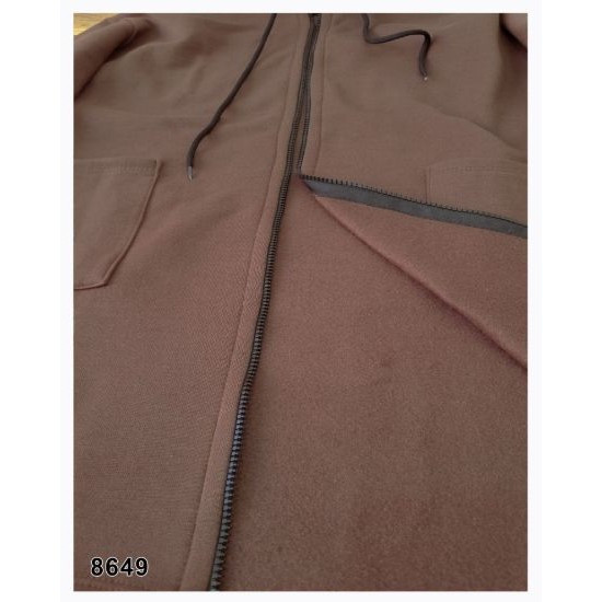سویشرت سایز بزرگ قهوه ای، جنس دورس تو کرکی 8649 S
