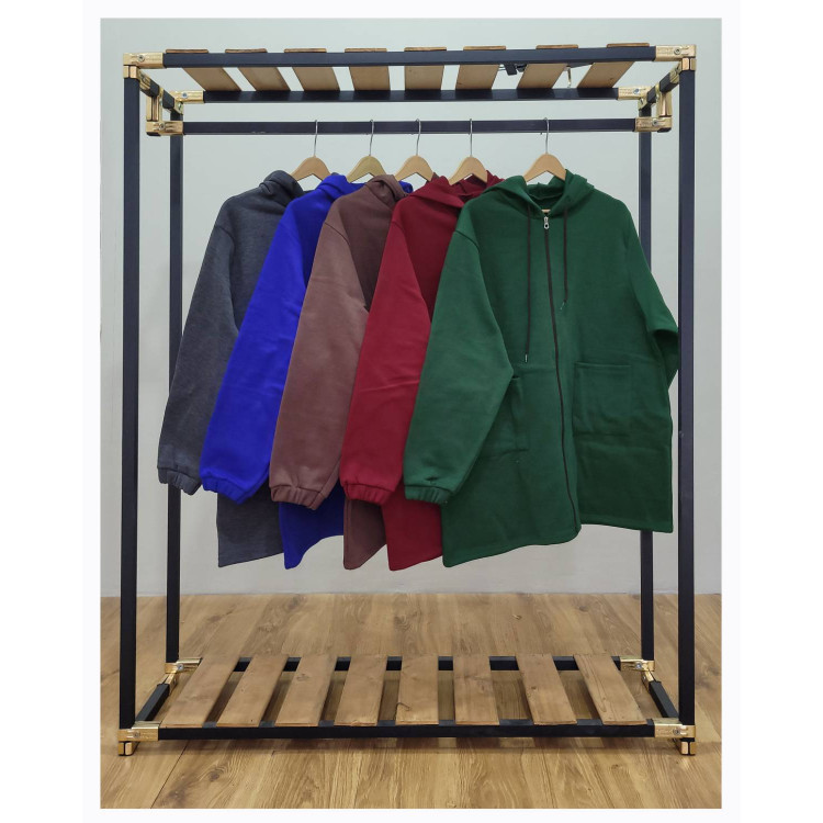 سویشرت سایز بزرگ مشکی، جنس دورس تو کرکی 8514 S
